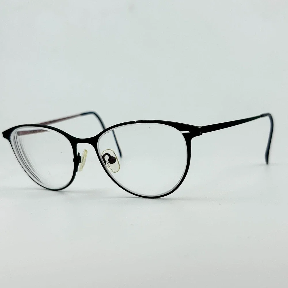 Modo 4256S Womens Eyeglasses Frame Black Titanium Oval Full Rim 49-15-142 mm